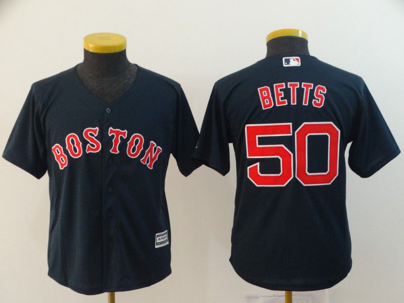 Youth Boston Red Sox 50 Betts Blue Game MLB Jerseys